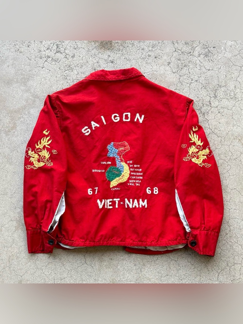 True Vintage 60’s Vietnam Saigon 1967 / 68 Souvenir Tour Jacket Youth